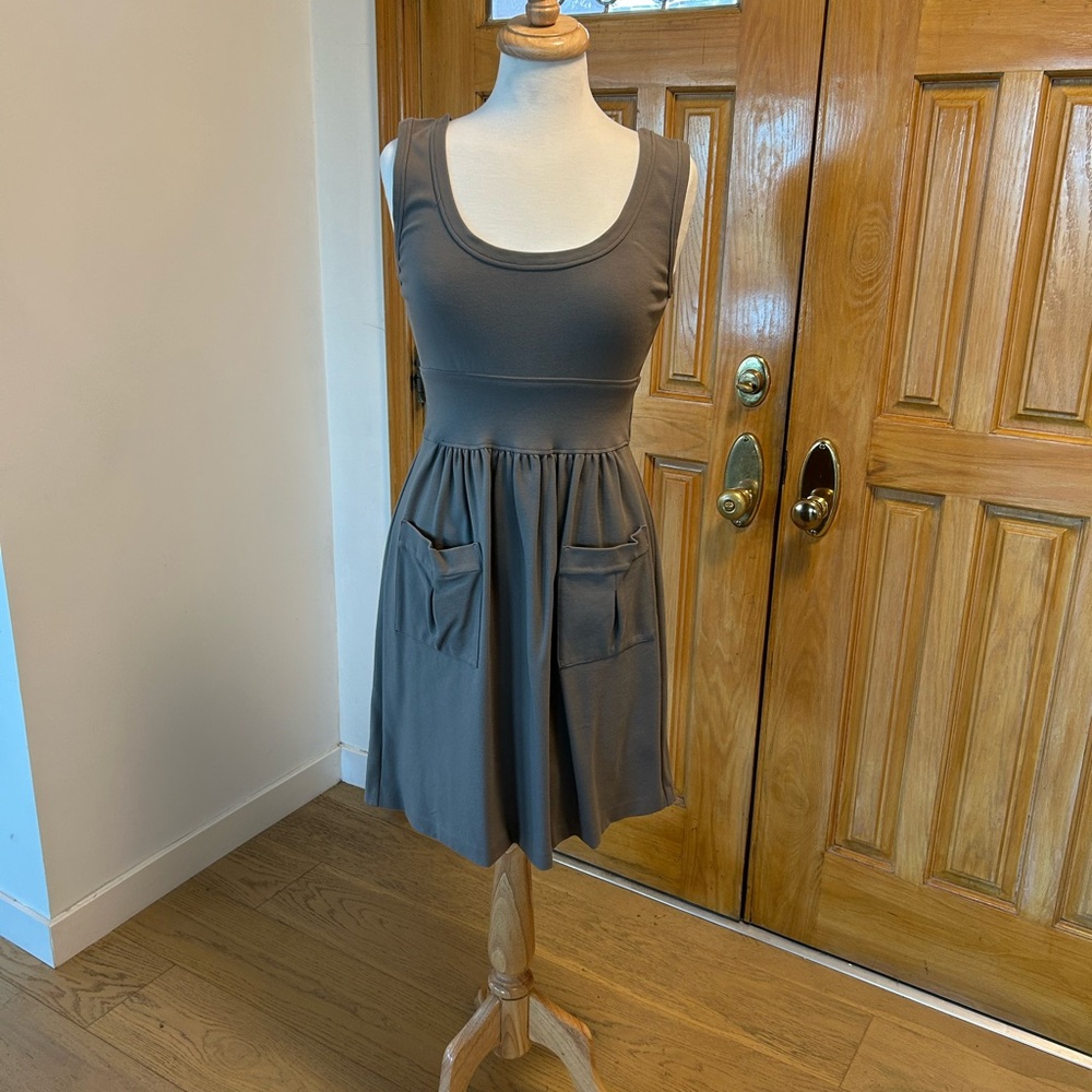 Diane Von Furstenberg Gray Pleated Sundress